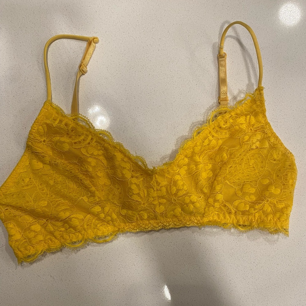Yellow lace bralette
